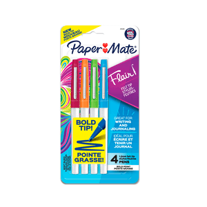Lapicera Flair Bold - Blister colores surtidos x 4 unidades - Punta 1,2 mm