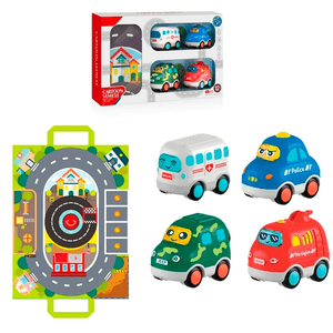 Set 4 Autos Con Luz Y Sonido